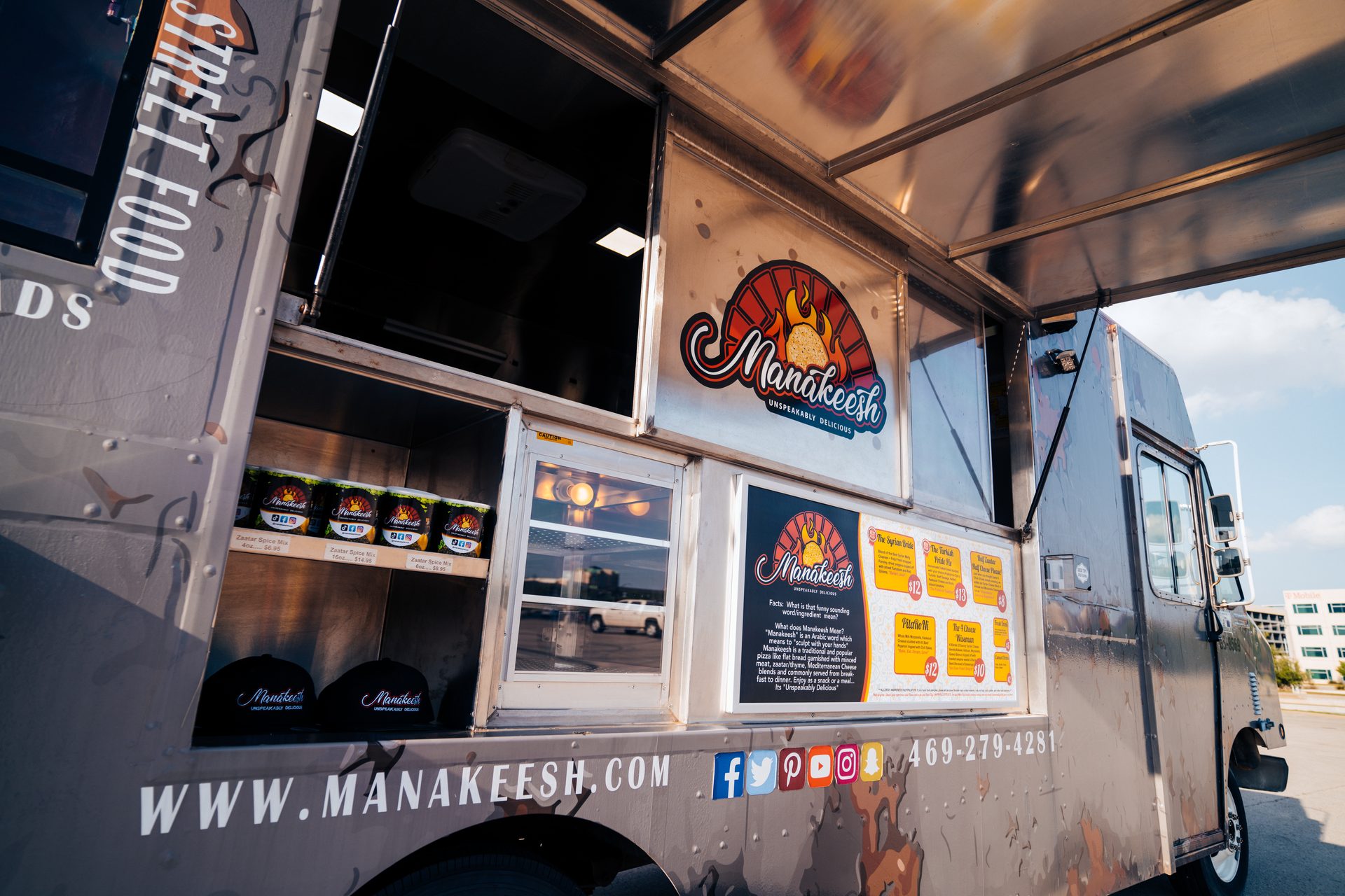 Exterior with open serving window and menu