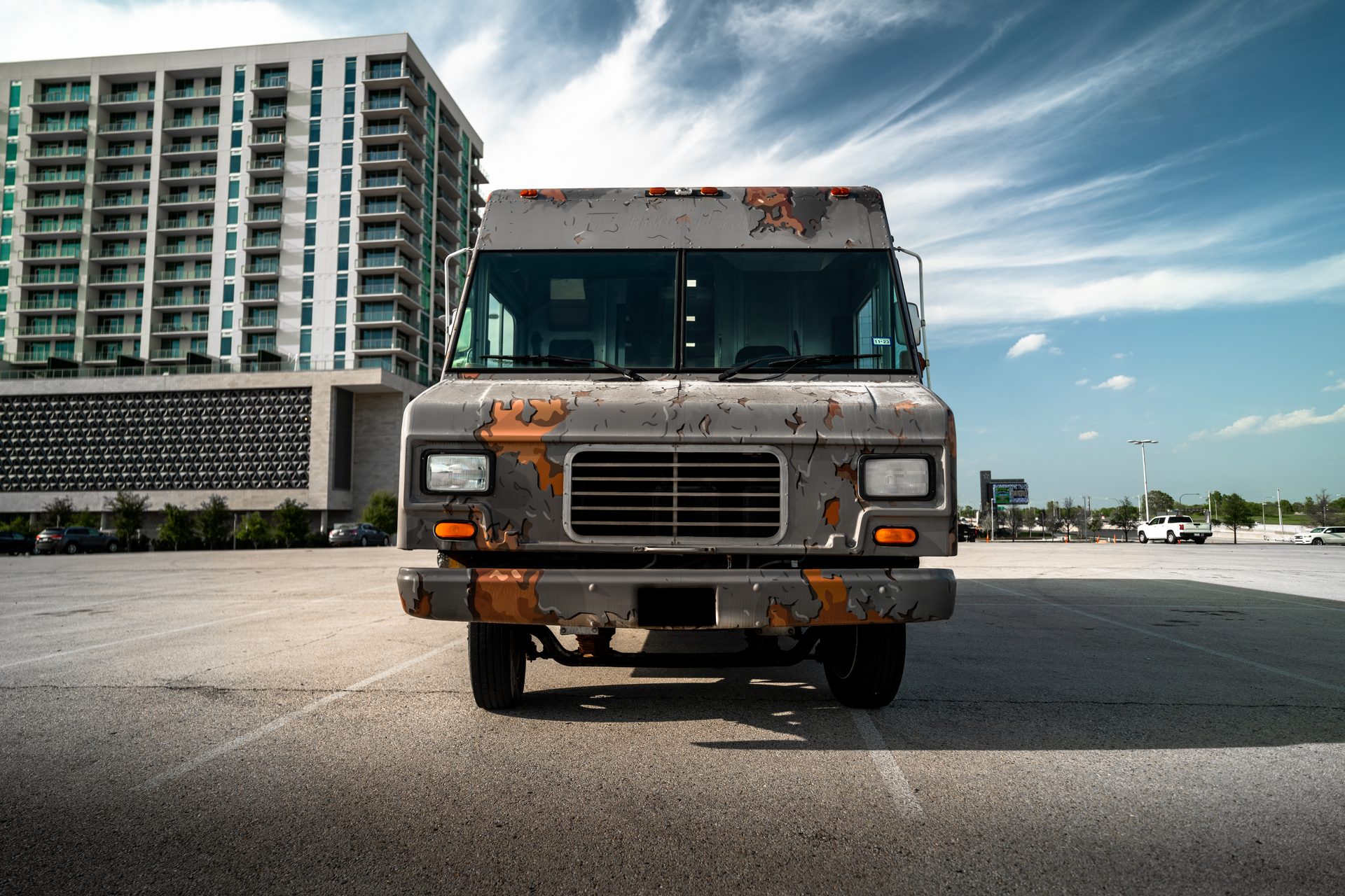 Front view of the food truck
