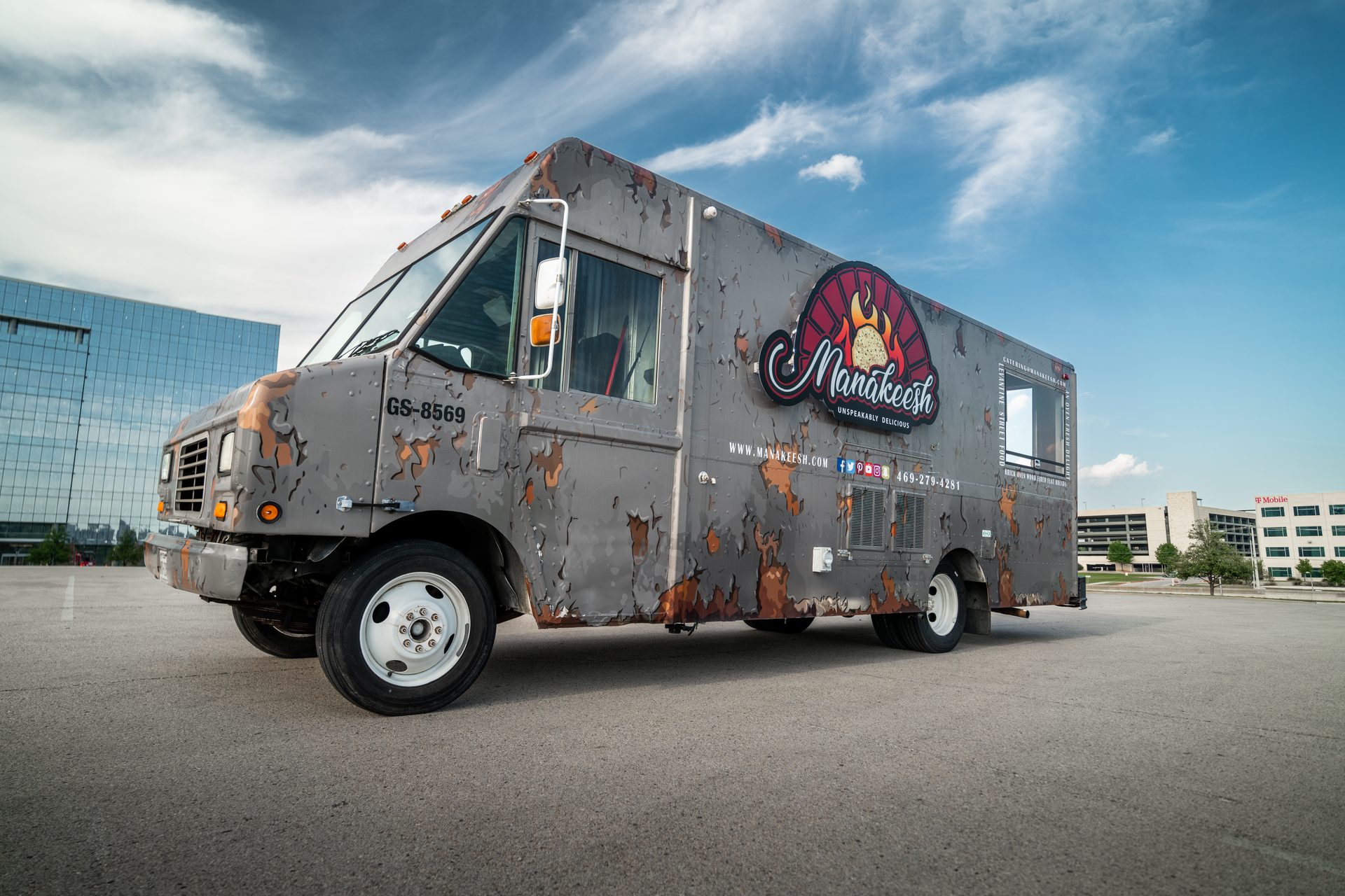 Full exterior with distinctive Manakeesh branding