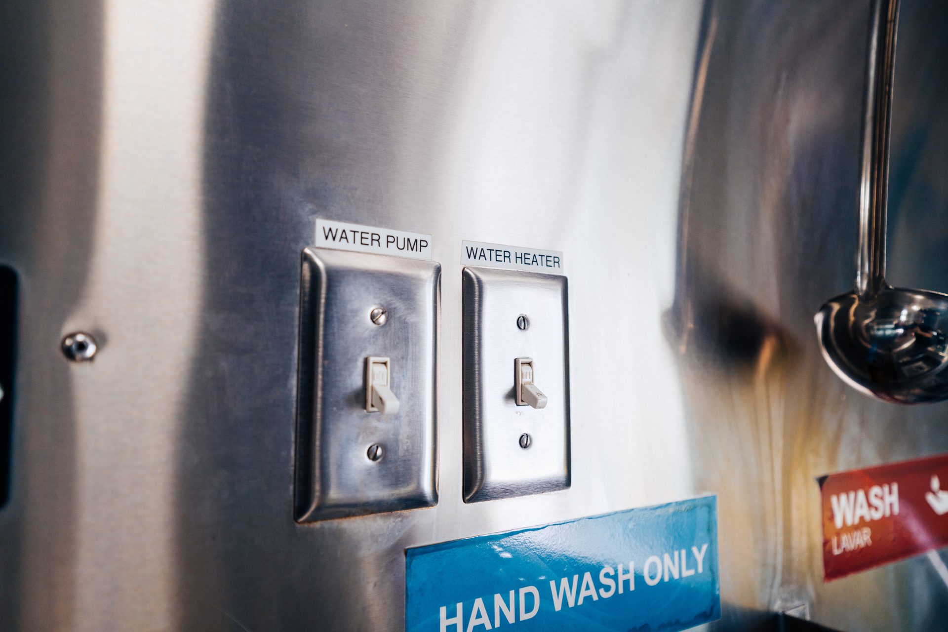 Water pump and water heater switches