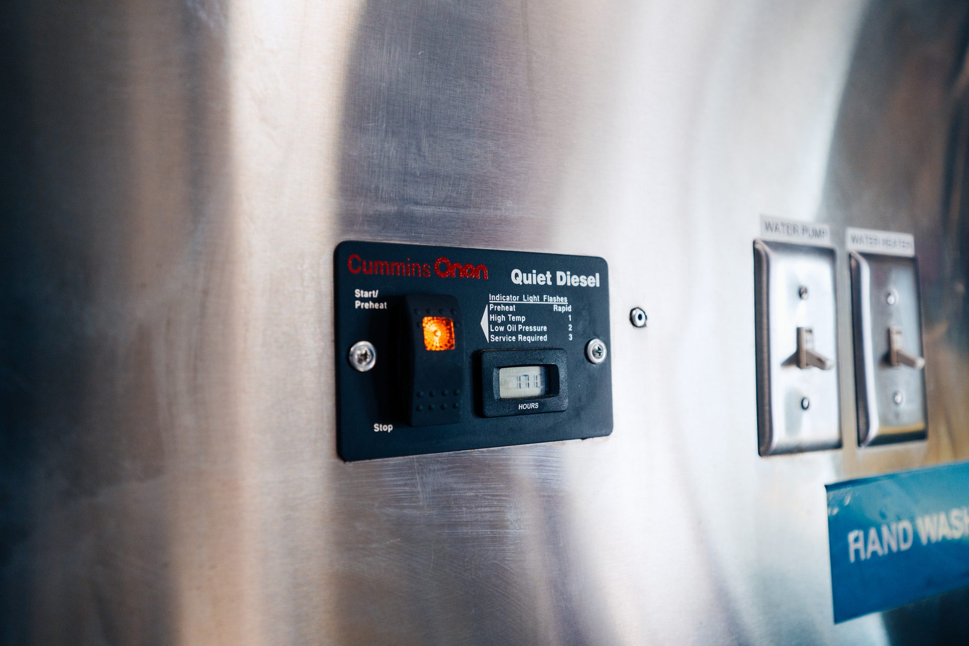 Cummins Onan Quiet Diesel generator control panel